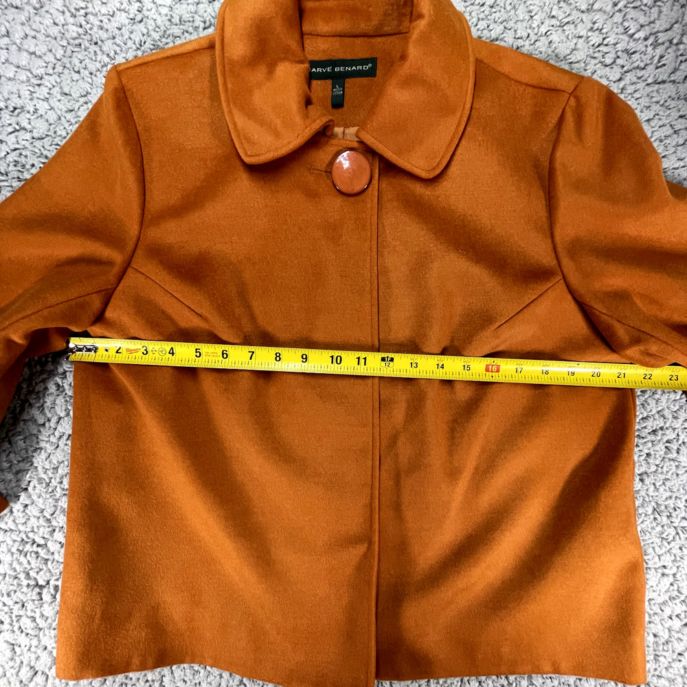 Harve Benard Single Button Wrap Jacket Women's Large Orange Mustard Fall - Picture 8 of 12